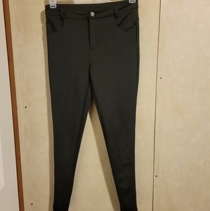 Black satin dress pants